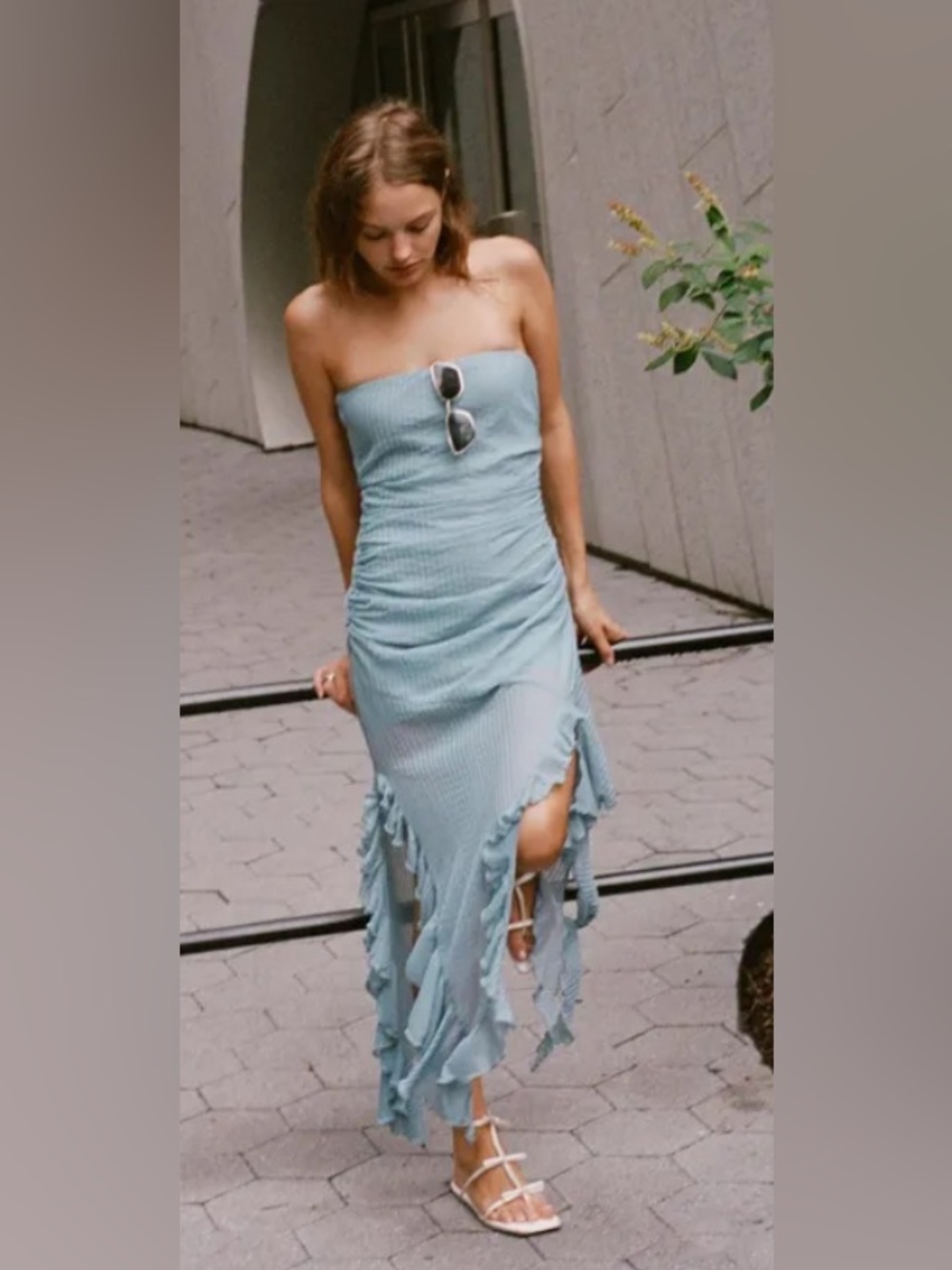 Zara Pleated Ruffle Dress Set